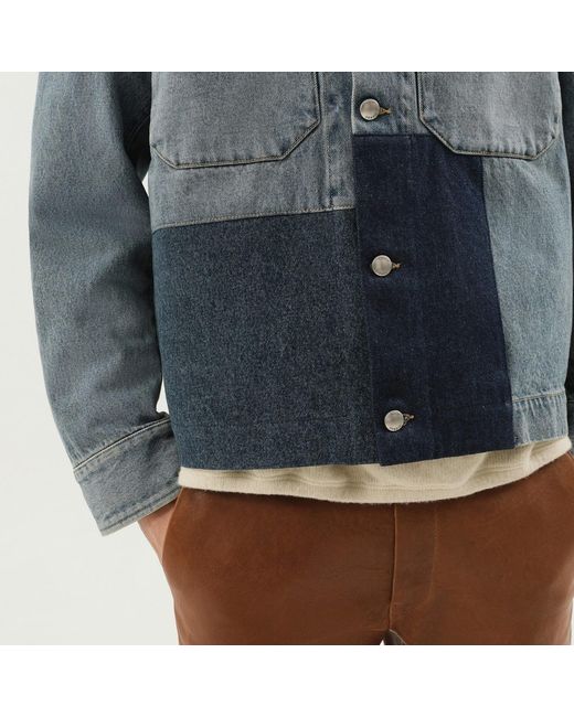 1989 STUDIO Blue Denim Jacket With Patches for men