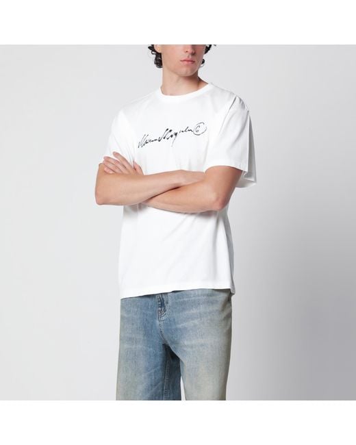 MM6 by Maison Margiela White T-Shirt With Logo Print for men