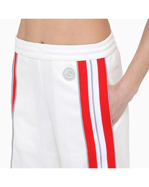 Pantalone jogging /grigio in jersey tecnico di Gucci in White