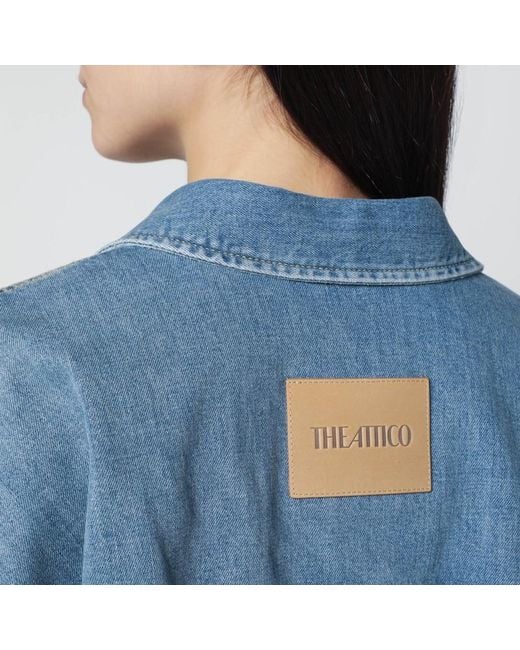 The Attico Blue Light Denim Mini Dress