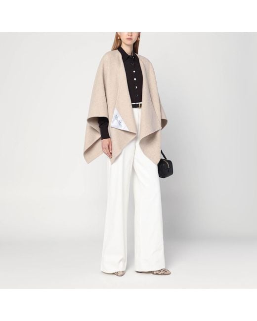 Max Mara Natural Alpaca And Wool Cape