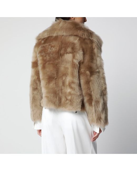 Blancha Brown Short Hazelnut Fur Jacket
