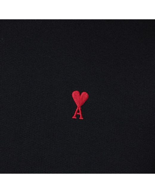 Felpa ami de coeur nera di AMI in Black da Uomo