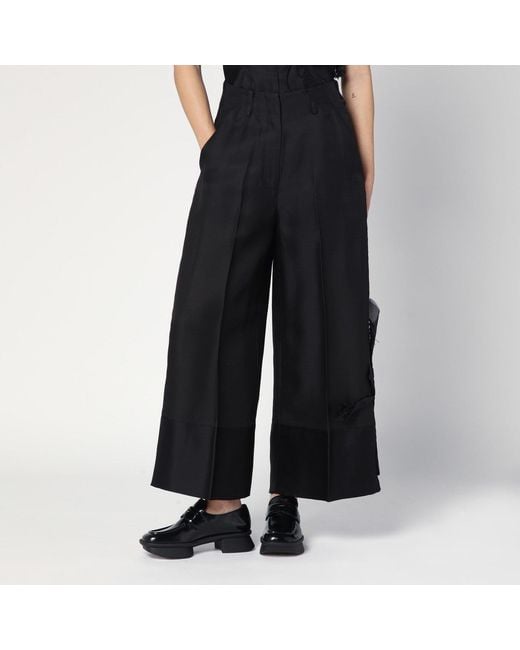 MKDT STUDIO Atelier Pasa Black Trousers In Silk And Wool