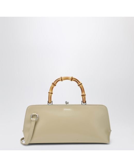 Jil Sander Natural Small Goji Bamboo Bag In Almond Colour