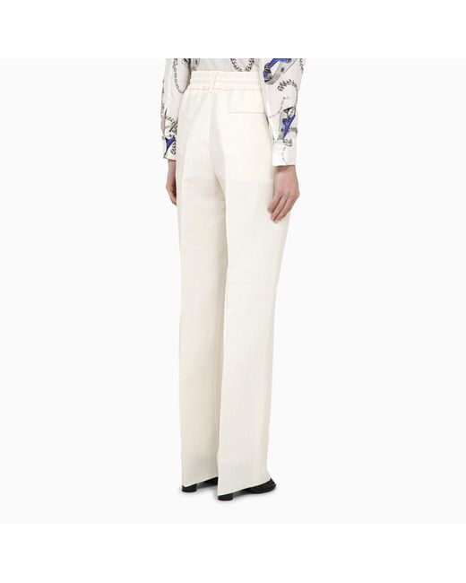 Pantalone in misto viscosa di Burberry in White