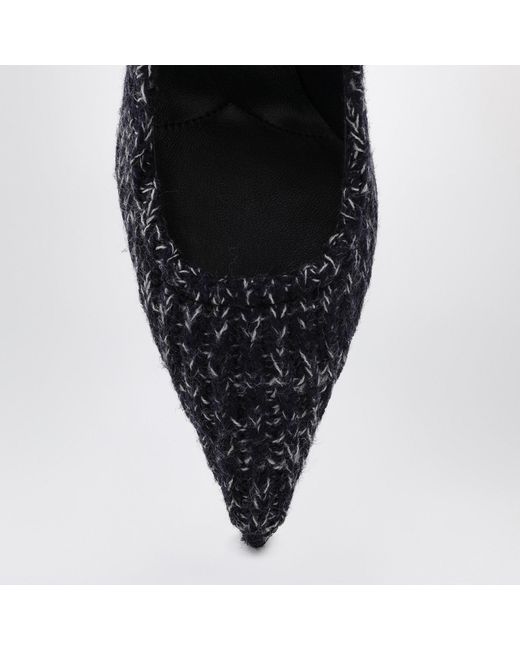 Prada Blue Blauer Gestrickter Pumps