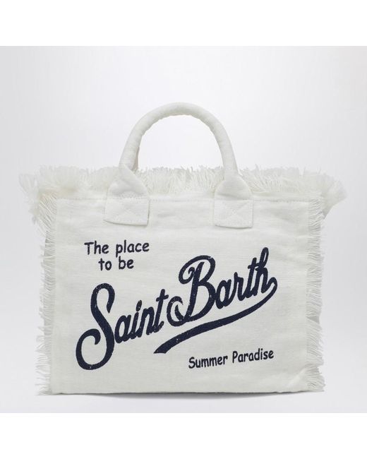 Mc2 Saint Barth White Tasche Colette Cremefarben Aus Leinen