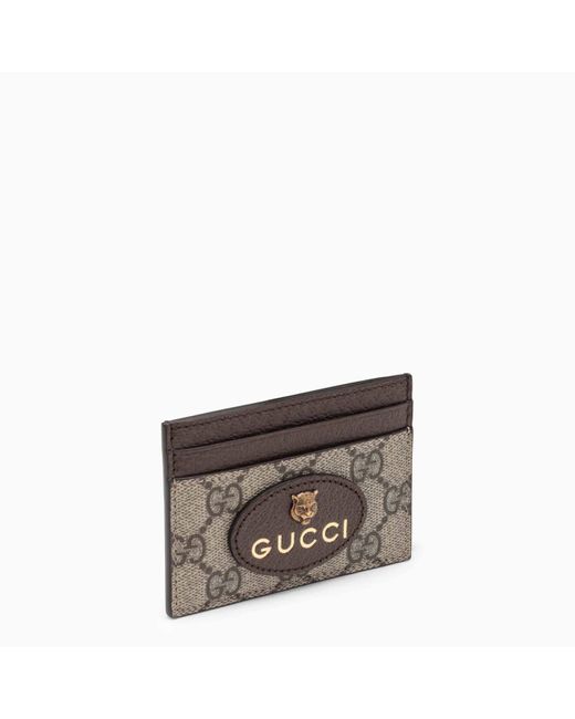 Gucci Gray Beige Card Holder In gg Supreme for men
