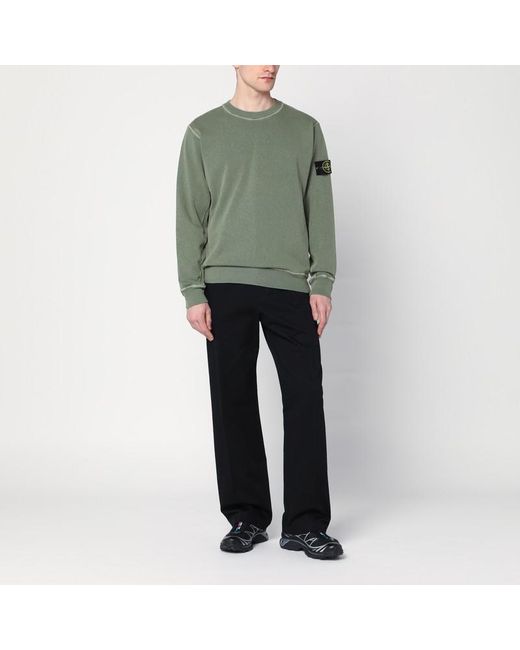 Felpa muschio in cotone di Stone Island in Green da Uomo