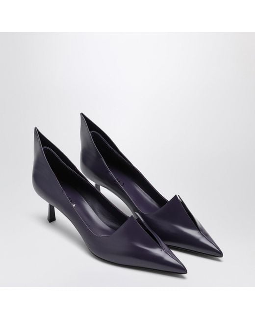 Prada Blue Brushed Leather Decollete