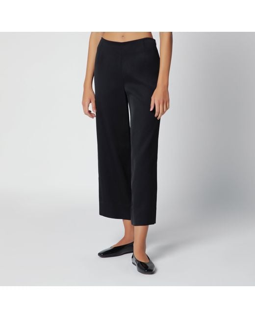 Totême Black Fluid Satin Trousers