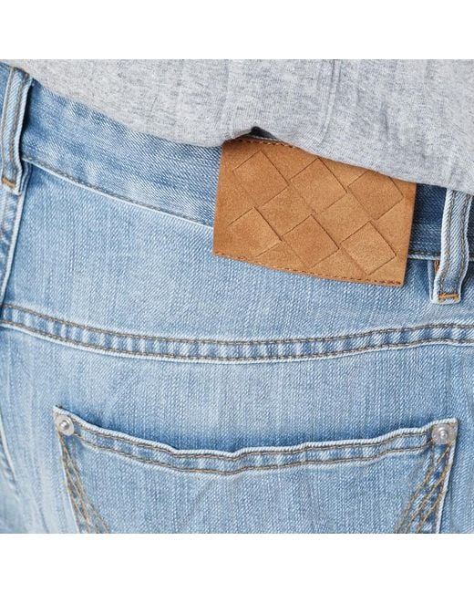 Jeans azzurro slavato effetto stropicciato di Bottega Veneta in Blue da Uomo