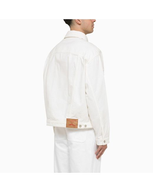 Valentino White Cotton Shirt Jacket for men