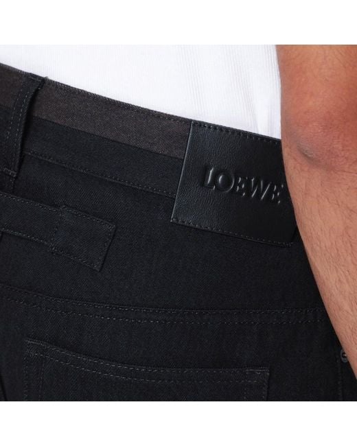 Loewe Schwarz/Burgunder Jeans Mit Umschlag in Black für Herren