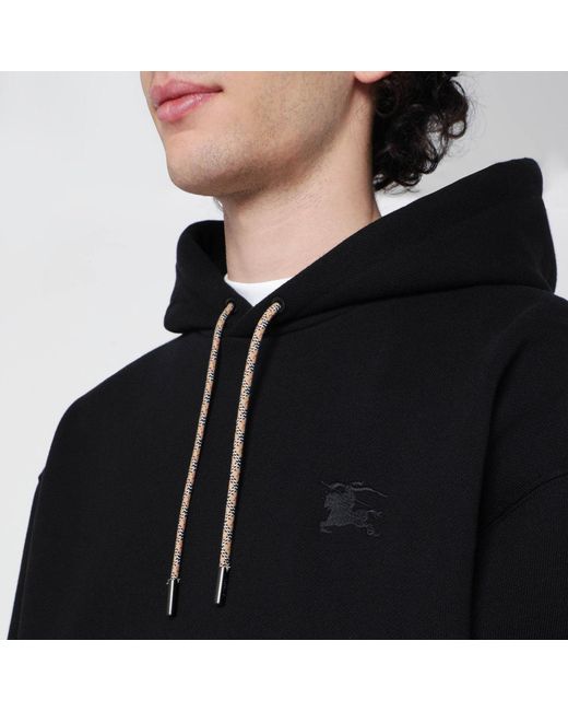 Burberry Black Sweatshirt With Checkpattern Inserts for men