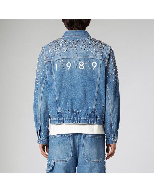 Giacca trucker in denim crystals blu di 1989 STUDIO in Blue da Uomo