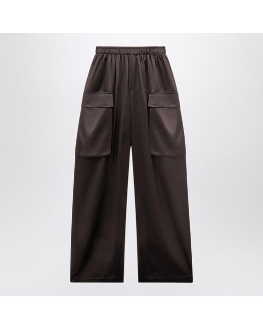 Frankie Shop Gray Dark Delny Satin Cargo Trousers