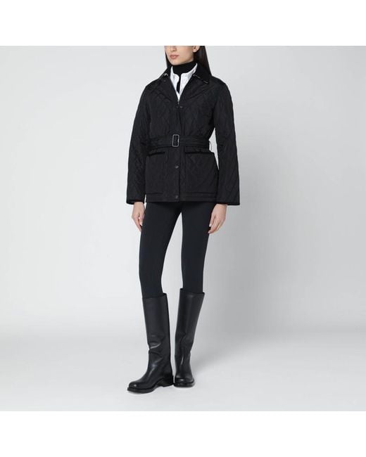 Veste Matelassée Noire Avec Ceinture Burberry en coloris Black