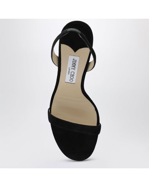 Jimmy Choo Black Jenn 100 Suede Sandals