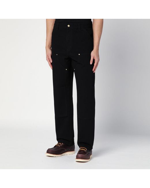 Carhartt Black Rinsed Double Knee Pant for men