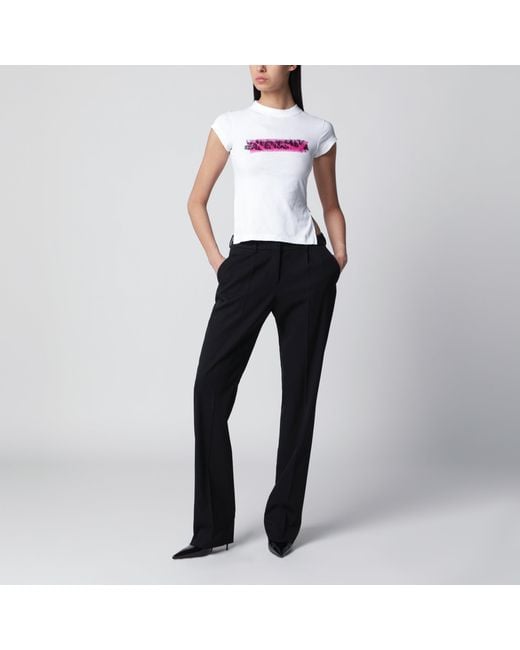 Balenciaga White Messy Spray T-Shirt With Cut-Out Back