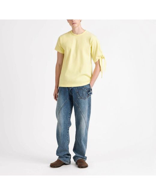 J.W. Anderson Yellow T-shirt With Knotted Sleeve for men