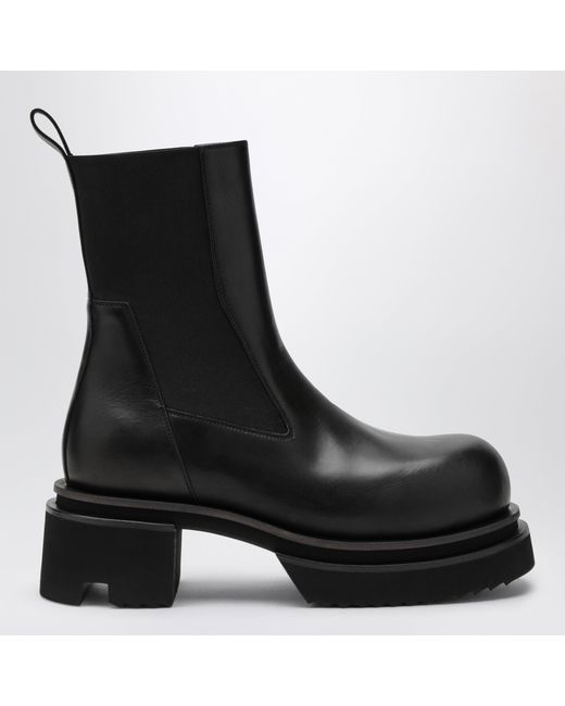 Rick Owens Black Bogun Leather Boots for men