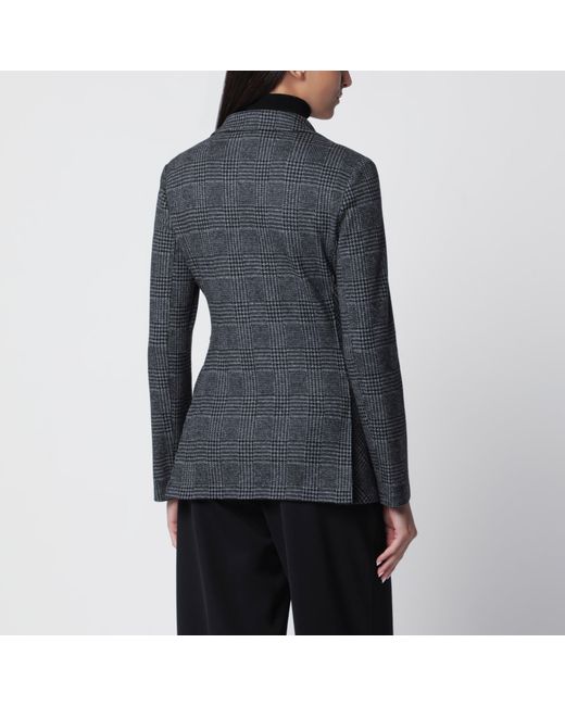 Harris Wharf London Black Single-Breasted Prince Of Wales Check Jacket