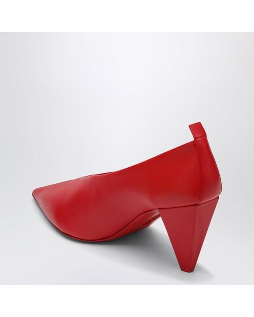 Loewe Red Origami Cubic Pumps