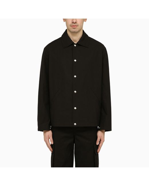 Jil Sander Black Shirt-Jacket With Logo for men