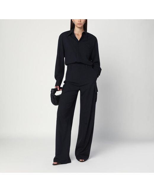 Bottega Veneta Black Midnight Wool Cargo Trousers