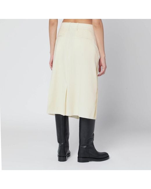 Jil Sander Natural Vanilla-Coloured Wool Skirt