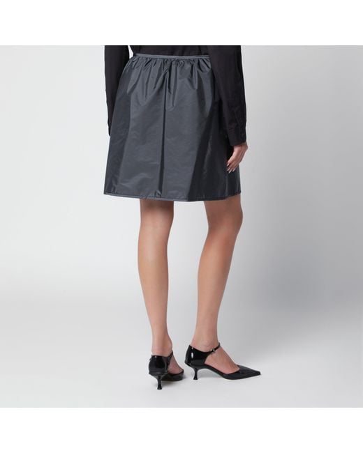 Miu Miu Black Hematite Technical Fabric Skirt