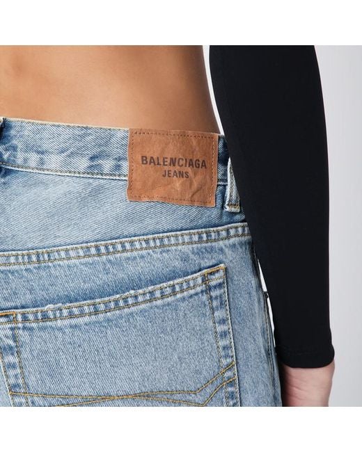 Balenciaga Blue Hellblaue Jeans Mit Distressed-Saum