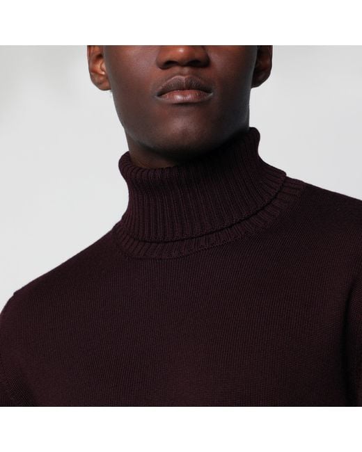 Drumohr Black Wool Turtleneck Sweater for men