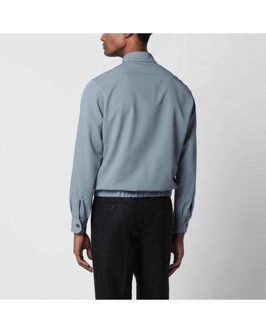 Lardini Blue Wool Shirt Jacket for men