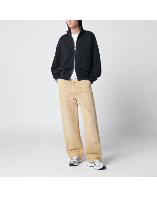 Carhartt Black Cotton Knit Zip Cardigan Sweatshirt
