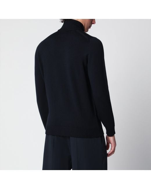 Drumohr Black Wool Turtleneck Sweater for men