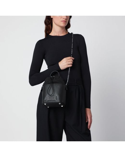 Maison Margiela Black 5Ac Small Leather Bucket Bag