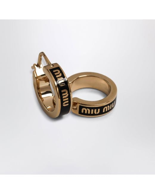 Miu Miu Metallic Enameled Metal Earrings