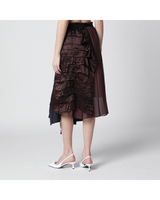 Prada Black Patchwork Faille Wrap Skirt