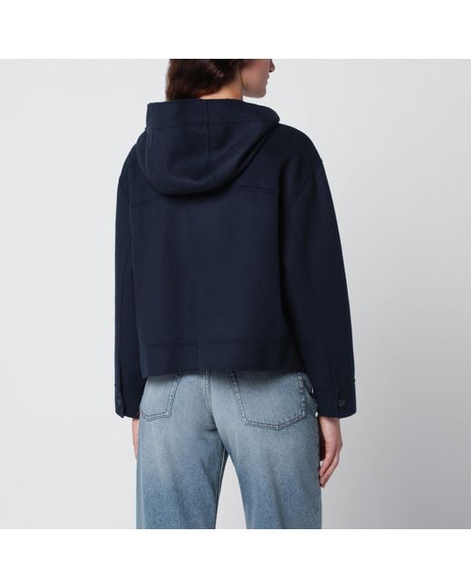 Weekend by Maxmara Blue Wool Hooded Jacket