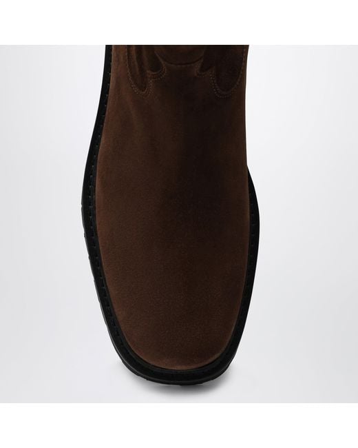 VINNY'S Brown Moto Ankle Boots for men