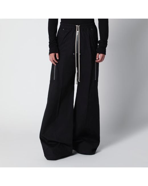 Rick Owens Black Cotton Trousers for men