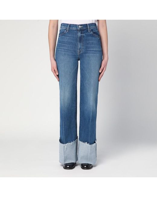 Mother Blue Jeans The Hustler Roller Heel Cuff Fray