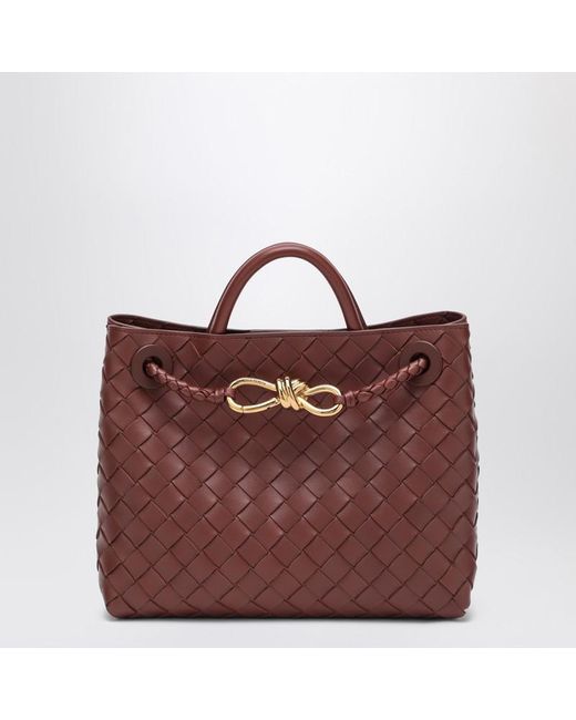 Borsa andiamo piccola color ramato di Bottega Veneta in Red