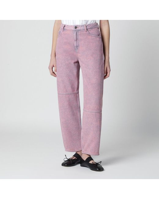 Ganni Pink Starry Washed Jeans