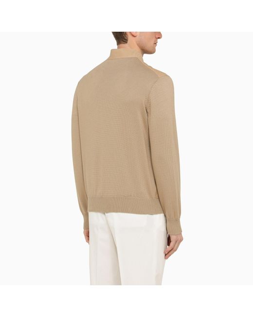 Brunello Cucinelli Natural Jacket With Knitted Sleeves for men
