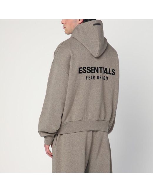 Felpa grigia in cotone felpato con logo di Fear Of God in Gray da Uomo